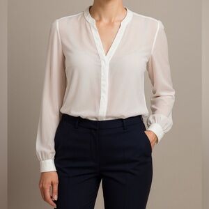 Express Sheer White Blouse‎ – Size Large